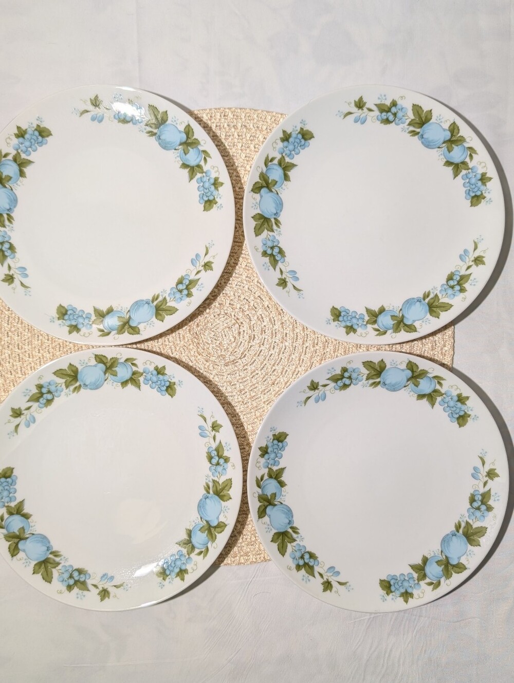 Vintage Noritake Blue Orchard Salad Plates Set of 4 Japan 6695